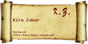 Kirs Zobor névjegykártya